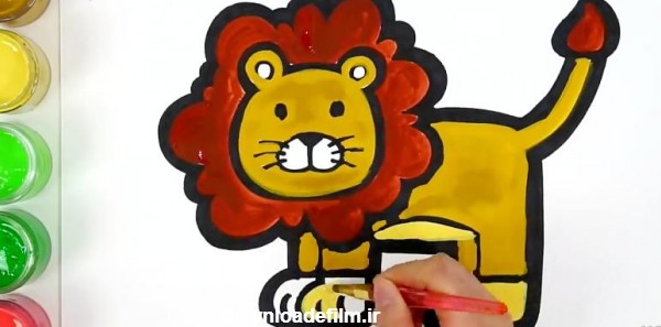 نقاشی شیر جنگل با مداد