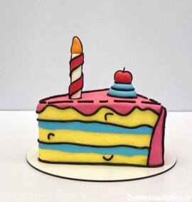 کیک کارتونی مثلث (اسلایسی) | طرح مدرن | کیک کارتونی اسلایسی | سرای گل