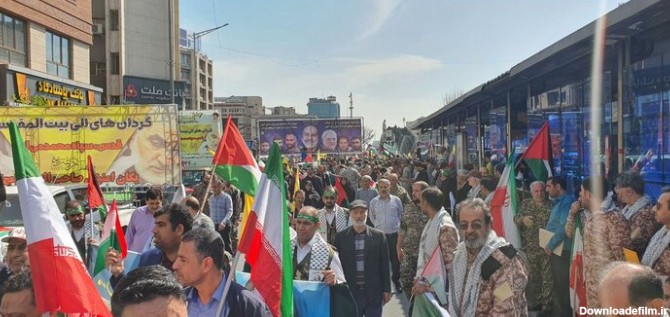 ببینید | اولین تصاویر از مراسم تشییع شهدای  کنسولگری دمشق در میدان فردوسی