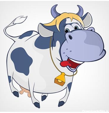 دانلود طرح گرافیکی و کارتونی وکتور گاو بزرگ آبی و سفید ارائه شده با دو فرمت ai و eps