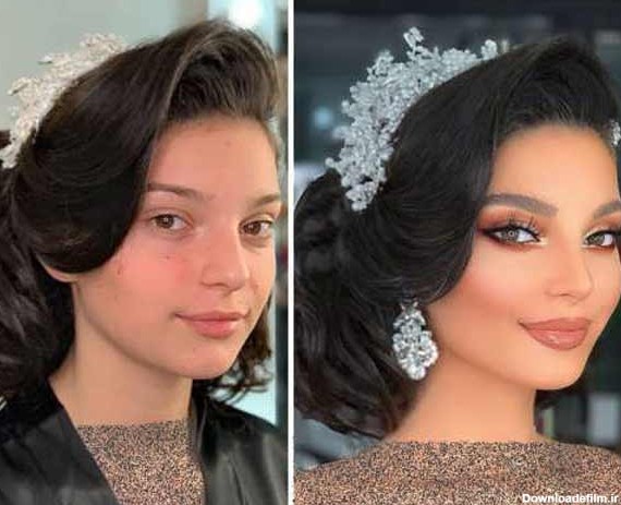 مدل آرایش عروس قبل و بعد با سبک های اروپایی و ایرانی و خلیجی زیبا جذاب و امروزی