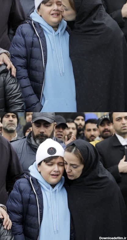 گریه های تلخ پسر شهرام عبدلی در مراسم تشییع پدرش+تصاویر