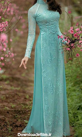 شیک ترین مدل لباس مجلسی فیروزه ای رنگ