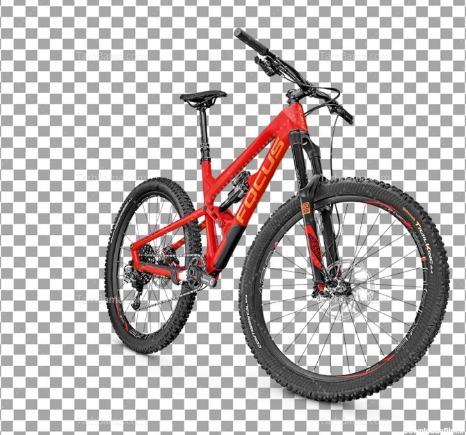 عکس دوربری شده دوچرخه قرمز و مشکی