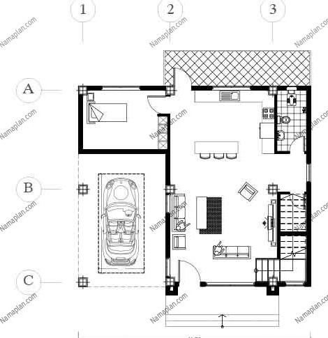 نقشه خانه سه خوابه دوبلکس 190 متری | جزییات پلان - نماپلان