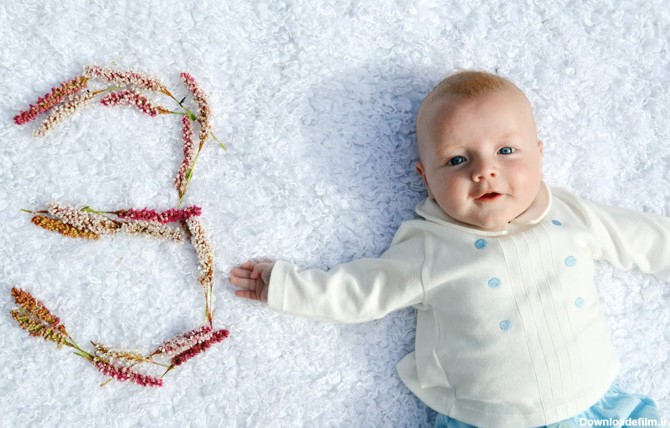 ایده عکس سه ماهگی نوزاد پسر - عکاسی از کودک 3 ماهه - عکس ماهگرد بچه
