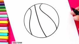نقاشی کودکانه - توپ بسکتبال برای کودکان