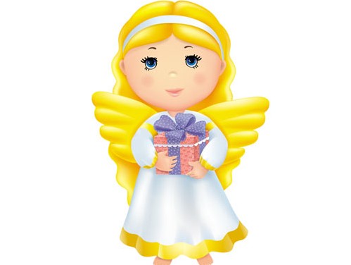 دانلود وکتور کاراکتر و شخصیت کارتونی فرشته کوچولوی زرد