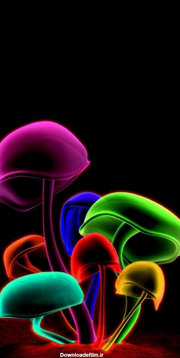 عکس قارچ های رنگارنگ فانتزی برای زمینه موبایل Android هواوی y6