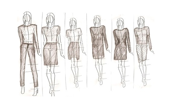 رسم فیگور | طراحی فیگور با لباس | رسم شکل برای یک مدل