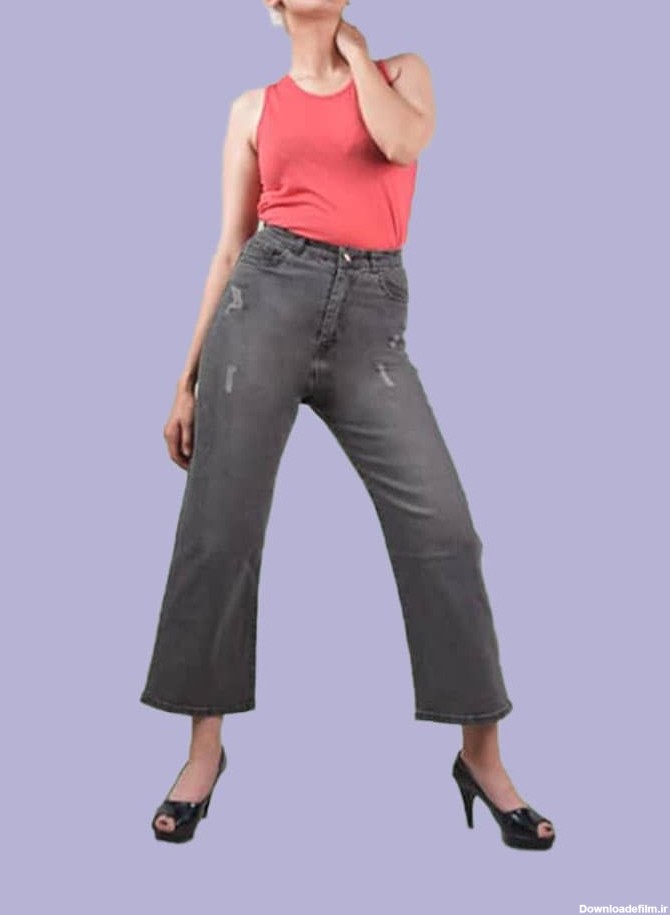 خرید شلوار جین مام بگ زنانه قد 100 مات سنتر