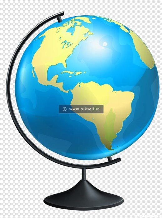 تصویر بدون زمینه کره زمین (نقشه جغرافیایی) با فرمت png