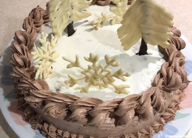 طرز تهیه کیک تولد شکلاتی با تِم برفی زمستانی🍫 🌨❄️ Chocolate ...