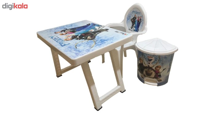 قیمت و خرید ست صندلی، میز تحریر تاشو و سطل پدالی مدل آناالسا