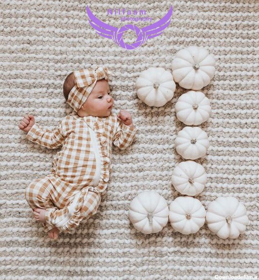 ایده عکاسی از نوزاد دختر و پسر یک ماهه - استودیو نیلفام