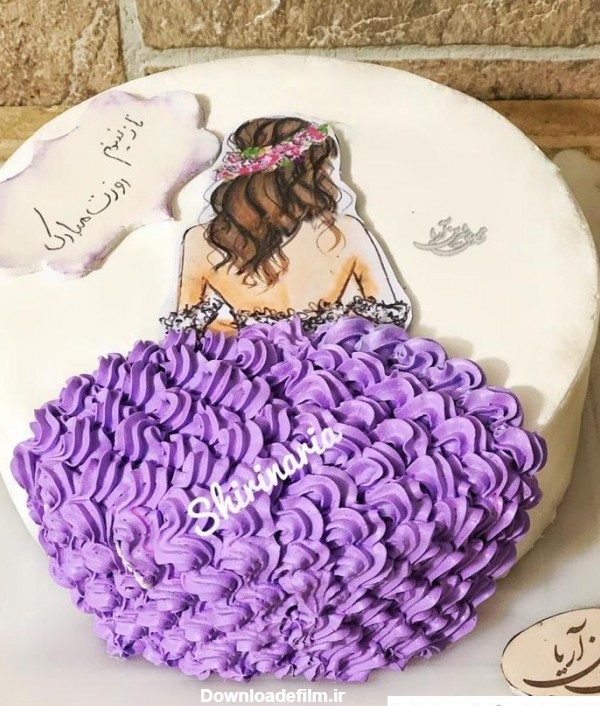 عکس کیک تولد دخترانه رنگ بنفش ❤️ [ بهترین تصاویر ]