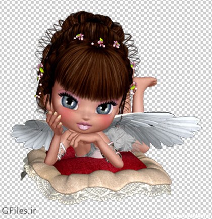 دانلود فایل دوربری شده کاراکتر دختر کوچولو با لباس فرشته با فرمت png