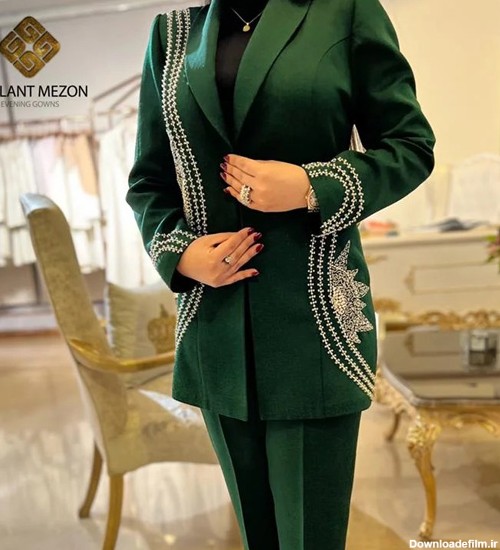 عکس کت شلوار زنانه مجلسی بلند