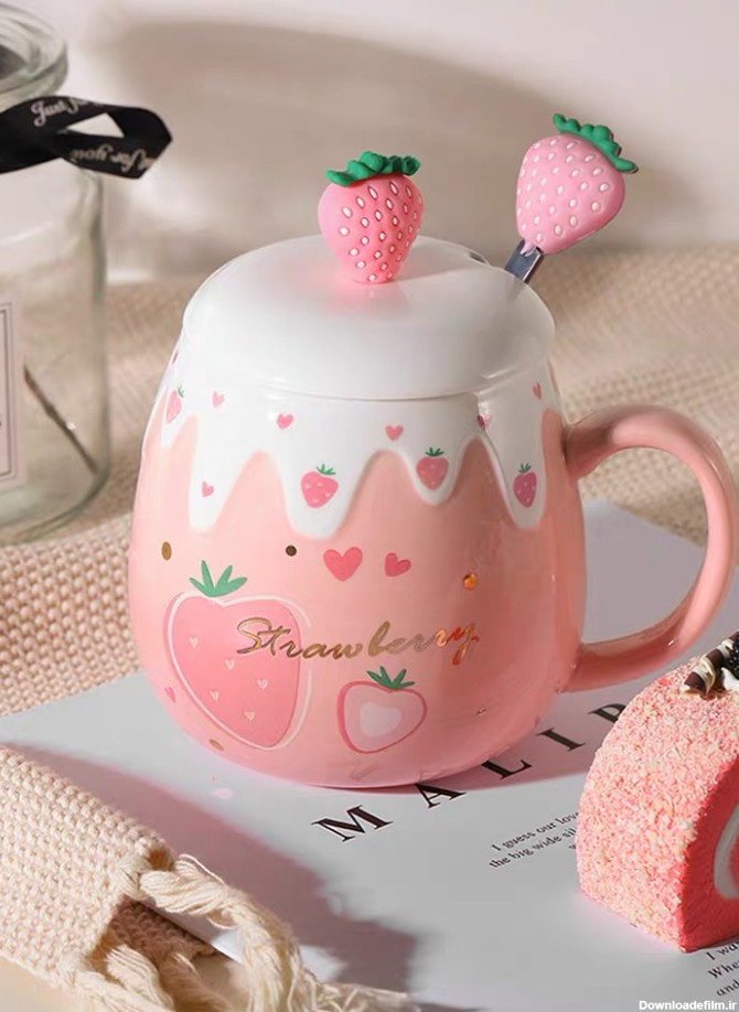 Super Cute Strawberry Mugs/0290 ماگ جذاب توت فرنگی | گرلی کیوت شاپ