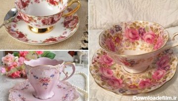 لیوان چای خوری گلدار