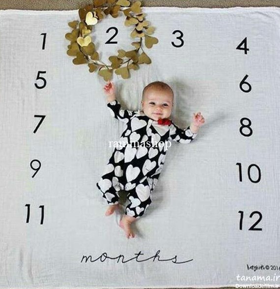 ایده عکس دو ماهگی نوزاد پسر - عکاسی کودک 2 ماهه - عکس ماهگرد بچه