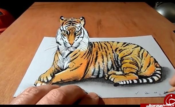 حیوانات در آغوش نقاشی های سه بعدی +تصاویر