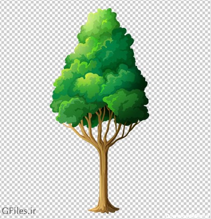 دانلود فایل دوربری شده و بدون پس زمینه درخت بلند کارتونی سبز با پسوند png