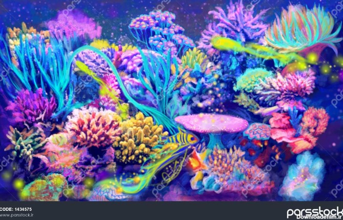 تصویر دیجیتال مرجان های دریایی جهان فوق العاده زیر آب هیولا دریایی ...