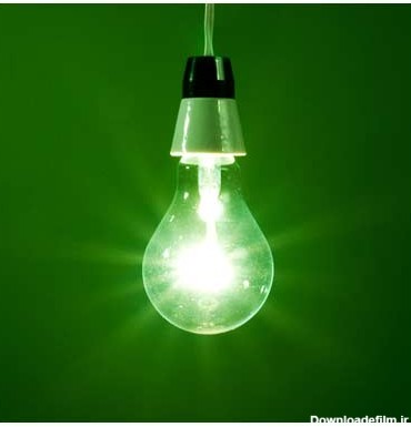 عکس لامپ رشته ای سبز رنگ