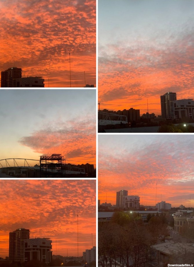قابی زیبا از طلوع آفتاب در آسمان مشهد
