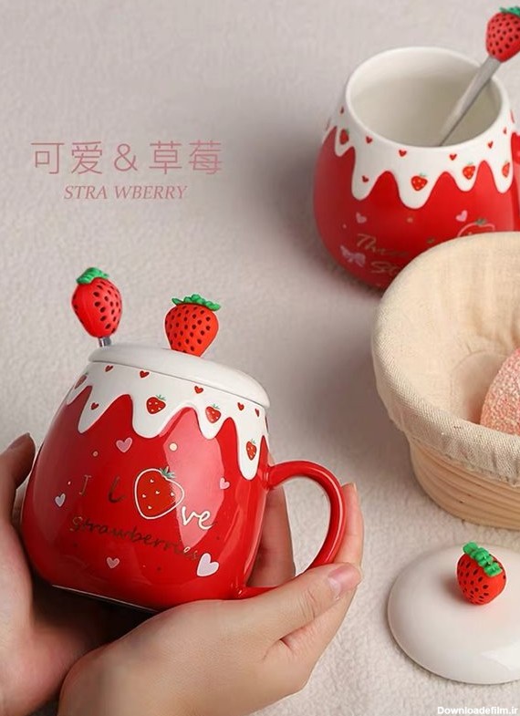 Super Cute Strawberry Mugs/0290 ماگ جذاب توت فرنگی | گرلی کیوت شاپ