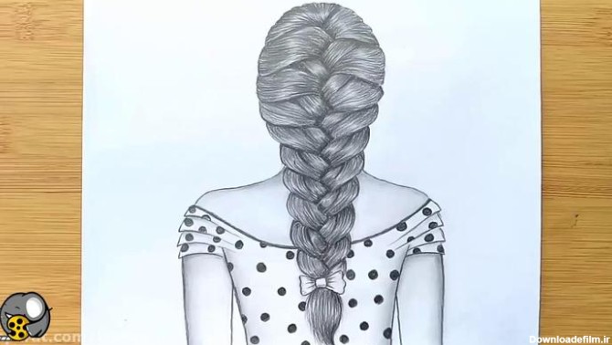 آموزش نقاشی دختری با موهای بافته شده - فیلو