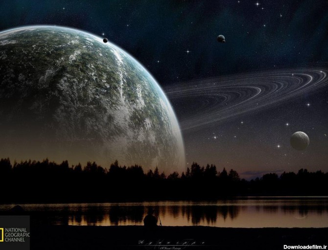 گر سیاره زحل به اندازه ی ماه به زمین نزدیک بود، شب ها چنین منظره ...