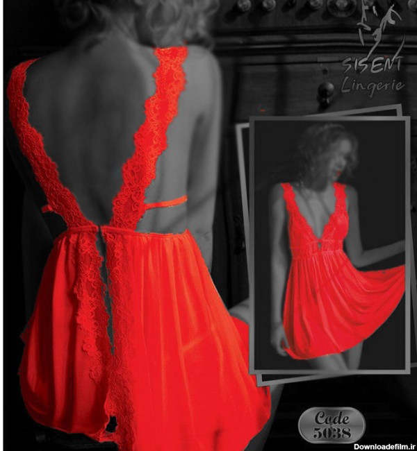 تله شاپ - لباس خواب فانتزی زنانه مدل پشت باز کد 5038 قرمز