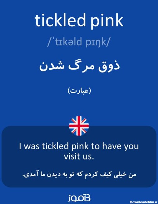 ترجمه کلمه tickled pink به فارسی | دیکشنری انگلیسی بیاموز