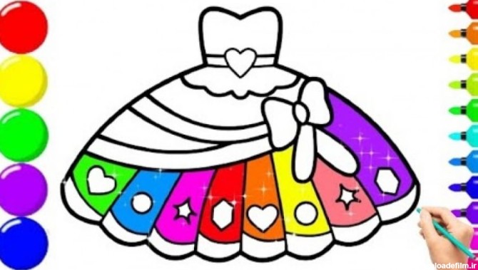 آموزش نقاشی برای کودکان - قسمت 48 - نقاشی لباس عروس باربی