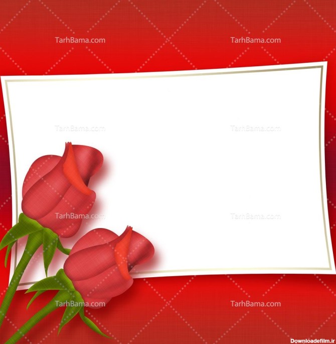 تصویر با کیفیت لوح با حاشیه گل قرمز
