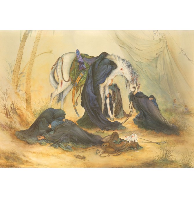 عکس نقاشی اسب امام حسین