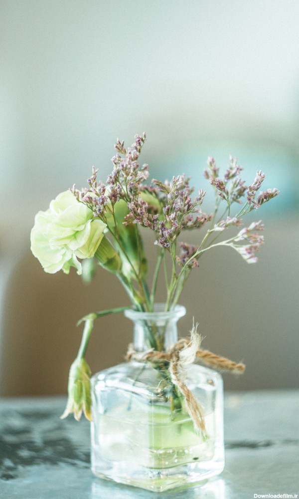 عکس گل و گلدان شیشه ای
