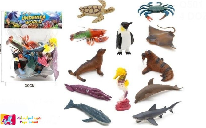 ست فیگور حیوانات دریایی 12 عددی بزرگ - جزیره اسباب بازی +قیمت
