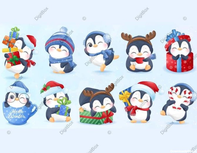عکس پنگوئن های کارتونی بامزه - دیجیت باکس - DigitBox