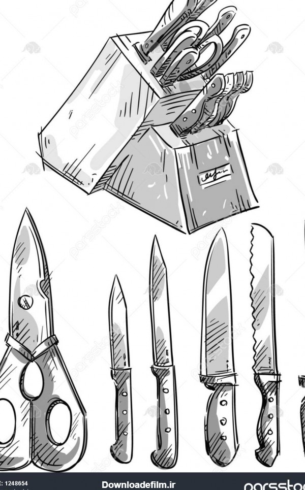 عکس نقاشی تفنگ و چاقو