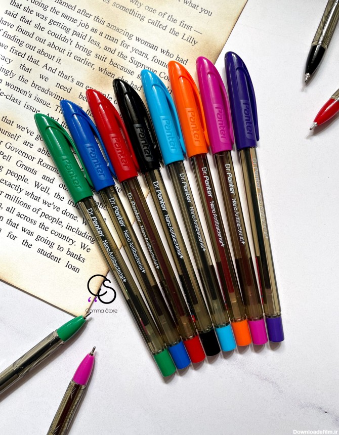ست 8تایی خودکار رنگی پنتر – لوازم تحریر کاما استور