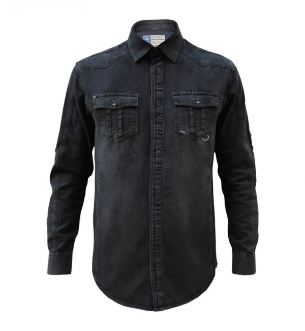 مشخصات، قیمت و خرید پیراهن آستین بلند مردانه مدل جین رنگ زغالی ...