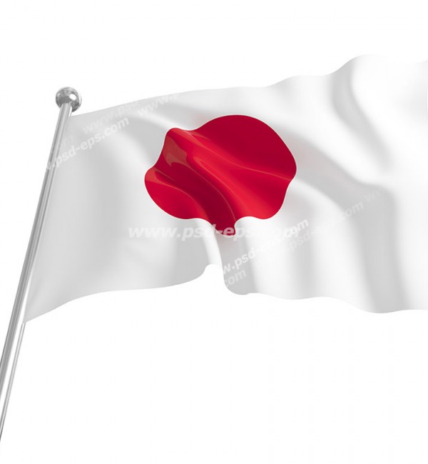 عکس با کیفیت تبلیغات پرچم ژاپن - لایه باز طرح آماده psd - eps