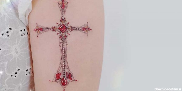 مدل تاتو صلیب روی دست زنانه