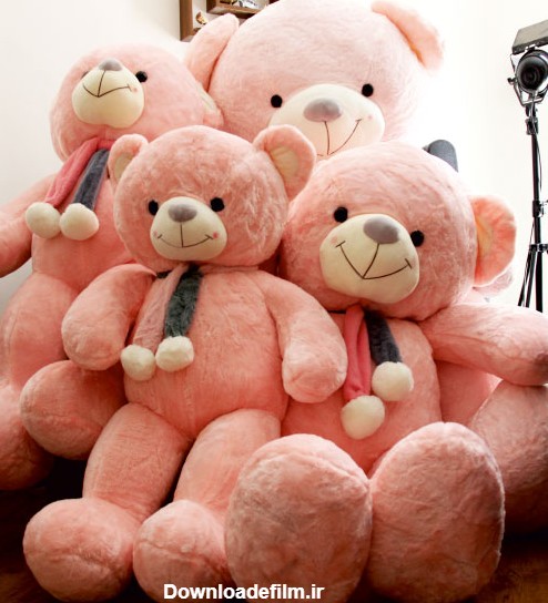 عروسک خرس بزرگ شالگردنی 200سانتی صورتی mdk - عروسک پولیشی | فروش ...