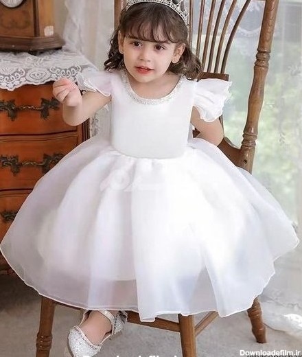 مدل لباس عروس بچه گانه پرنسسی سفید