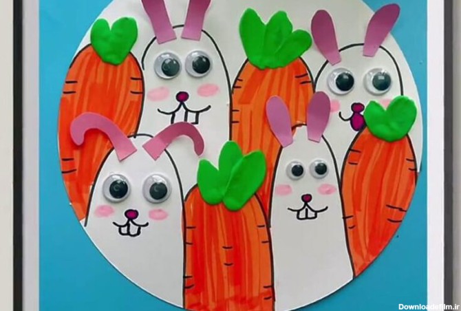 آموزش گاردستی خرگوش با هویج رنگ شده به صورت {مرحله به مرحله}