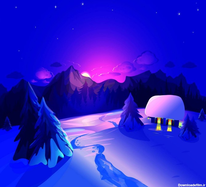 عکس زمینه شب زمستانی پس زمینه | والپیپر گرام